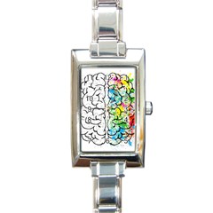 Brain-mind-psychology-idea-drawing Rectangle Italian Charm Watch by Jancukart