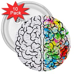 Brain-mind-psychology-idea-drawing 3  Buttons (10 Pack)  by Jancukart