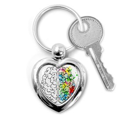 Brain-mind-psychology-idea-drawing Key Chain (heart) by Jancukart