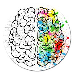 Brain-mind-psychology-idea-drawing Magnet 5  (round)