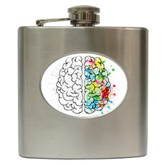 Brain-mind-psychology-idea-drawing Hip Flask (6 Oz)