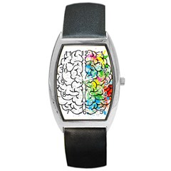 Brain-mind-psychology-idea-drawing Barrel Style Metal Watch