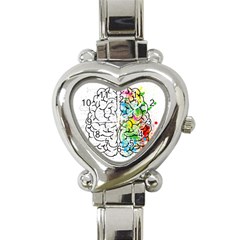 Brain-mind-psychology-idea-drawing Heart Italian Charm Watch