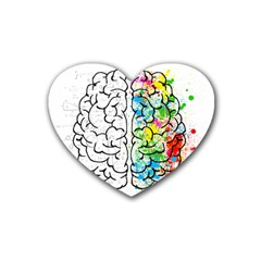 Brain-mind-psychology-idea-drawing Rubber Coaster (heart) by Jancukart