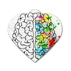 Brain-mind-psychology-idea-drawing Dog Tag Heart (two Sides)