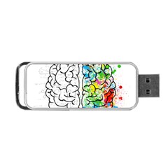 Brain-mind-psychology-idea-drawing Portable Usb Flash (two Sides)