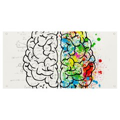 Brain-mind-psychology-idea-drawing Banner And Sign 8  X 4  by Jancukart