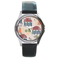 Art Background Abstract Design Round Metal Watch