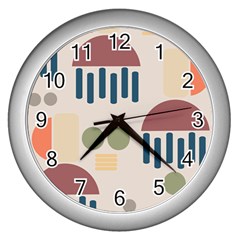 Art Background Abstract Design Wall Clock (silver)