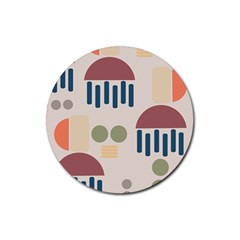 Art Background Abstract Design Rubber Round Coaster (4 Pack)