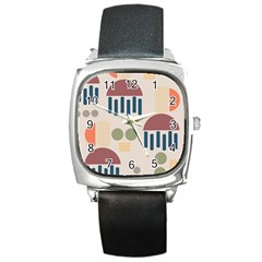 Art Background Abstract Design Square Metal Watch by Jancukart