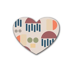 Art Background Abstract Design Rubber Coaster (heart)