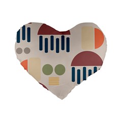 Art Background Abstract Design Standard 16  Premium Heart Shape Cushions