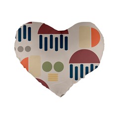 Art Background Abstract Design Standard 16  Premium Flano Heart Shape Cushions by Jancukart