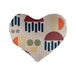 Art Background Abstract Design Standard 16  Premium Flano Heart Shape Cushions Back