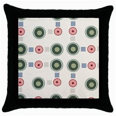 Art Design Round Drawing Abstract Throw Pillow Case (black) by Jancukart