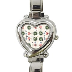 Art Design Round Drawing Abstract Heart Italian Charm Watch by Jancukart