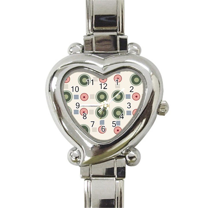 Art Design Round Drawing Abstract Heart Italian Charm Watch