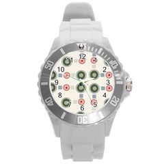 Art Design Round Drawing Abstract Round Plastic Sport Watch (l)