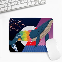 Whale Moon Ocean Digital Art Small Mousepad by Jancukart