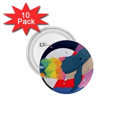 Whale Moon Ocean Digital Art 1 75  Buttons (10 Pack)