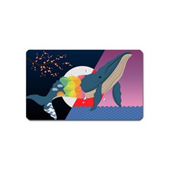 Whale Moon Ocean Digital Art Magnet (name Card)