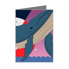 Whale Moon Ocean Digital Art Mini Greeting Card