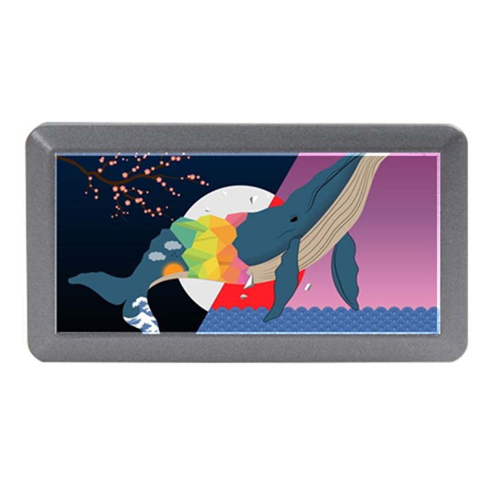 Whale Moon Ocean Digital Art Memory Card Reader (Mini)