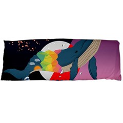 Whale Moon Ocean Digital Art Body Pillow Case (dakimakura)