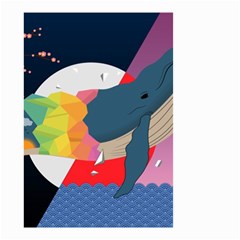 Whale Moon Ocean Digital Art Small Garden Flag (two Sides)