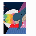 Whale Moon Ocean Digital Art Small Garden Flag (Two Sides) Front