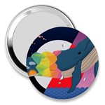 Whale Moon Ocean Digital Art 3  Handbag Mirrors Front