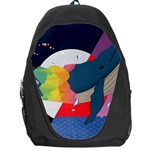 Whale Moon Ocean Digital Art Backpack Bag Front