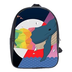 Whale Moon Ocean Digital Art School Bag (xl) by Jancukart