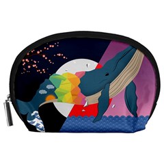 Whale Moon Ocean Digital Art Accessory Pouch (large) by Jancukart