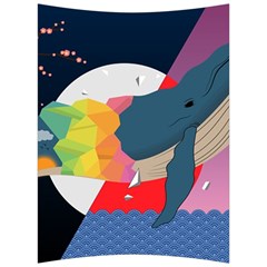 Whale Moon Ocean Digital Art Back Support Cushion