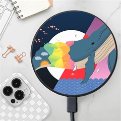 Whale Moon Ocean Digital Art Wireless Fast Charger(black)