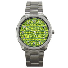 Abstract Background Graphic Sport Metal Watch