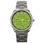 Abstract Background Graphic Sport Metal Watch Front