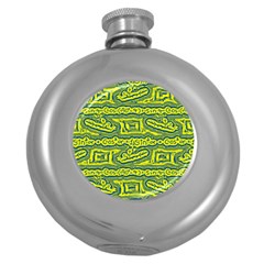 Abstract Background Graphic Round Hip Flask (5 Oz)