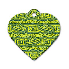 Abstract Background Graphic Dog Tag Heart (one Side)