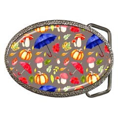 Autumn Seamless Background Leaves Belt Buckles