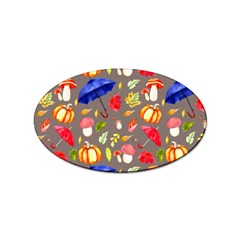 Autumn Seamless Background Leaves Sticker Oval (100 Pack)