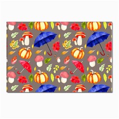 Autumn Seamless Background Leaves Postcards 5  X 7  (pkg Of 10)