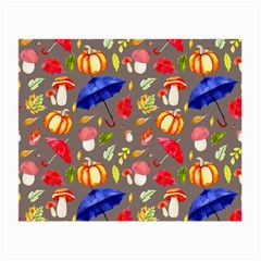 Autumn Seamless Background Leaves Small Glasses Cloth