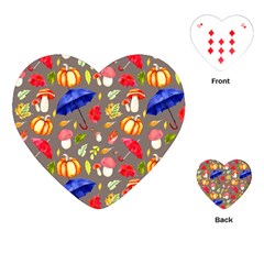 Autumn Seamless Background Leaves Playing Cards Single Design (heart)