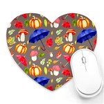 Autumn Seamless Background Leaves Heart Mousepad Front