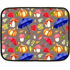 Autumn Seamless Background Leaves Fleece Blanket (mini)