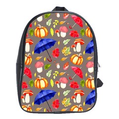 Autumn Seamless Background Leaves School Bag (large)