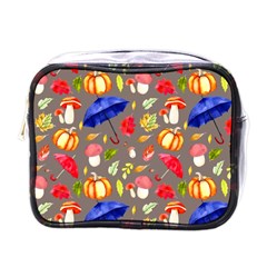 Autumn Seamless Background Leaves Mini Toiletries Bag (one Side)